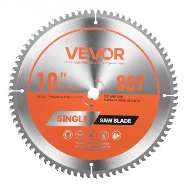 VEVOR Δίσκος Πριονιού 254mm, 80 Λάμες, Για Αλουμίνιο και Μέταλλα DPYJPDPQDCL24296Z001V0