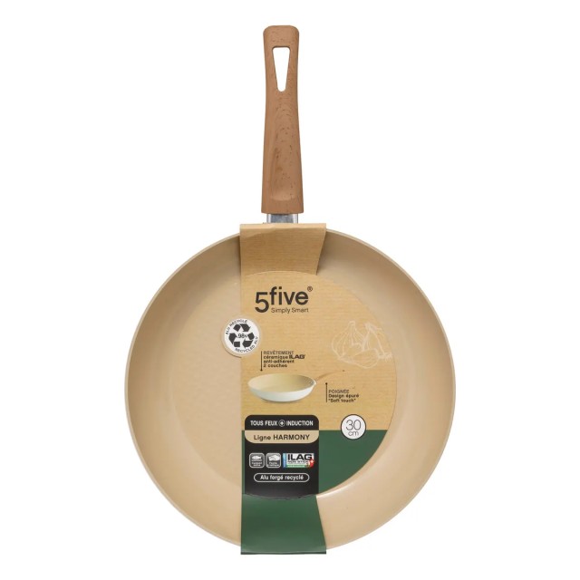 5Five Simply Smart Τηγάνι από σφυρήλατο αλουμίνιο, μπεζ, 30 εκ. Αρμονία 204603