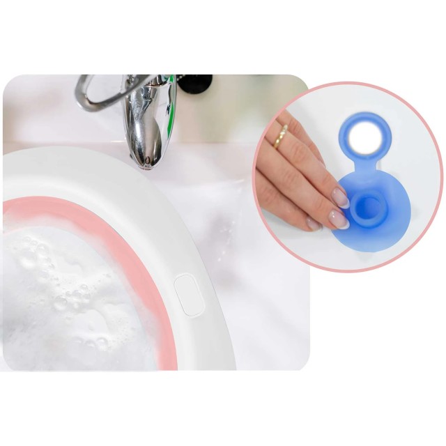 Πτυσσόμενη Μπανιέρα Μωρού με Θερμόμετρο 120 x 51 x 21,5 cm Ροζ - Λευκό  728200 Ricokids