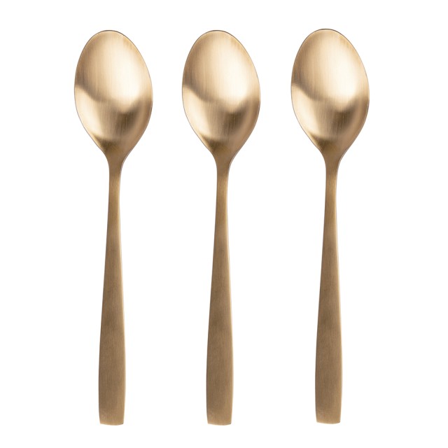 Galileo Σετ 3 Ματ Χρυσαφί Κουτάλια από Ανοξείδωτο Χάλυβα 180 Manhattan Sibilla 5917059