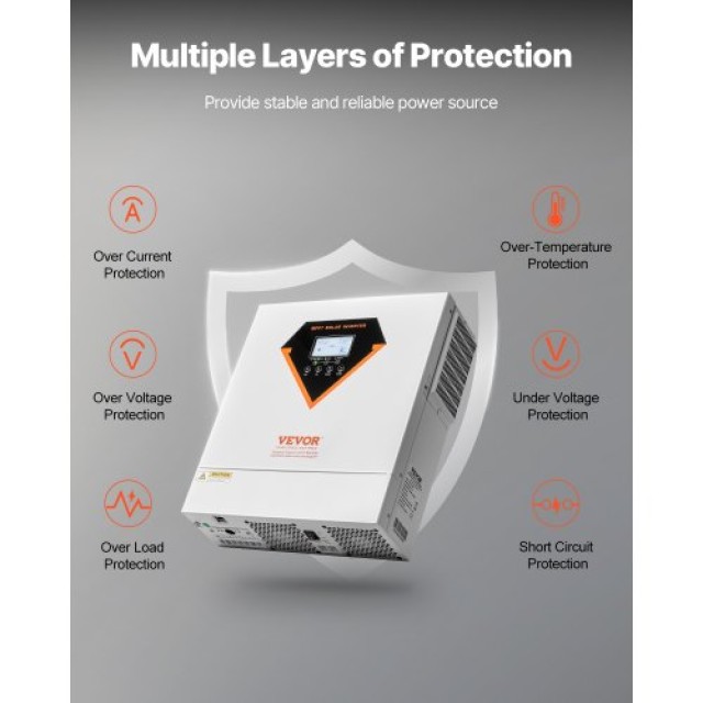 VEVOR Υβριδικός Ηλιακός Αντιστροφέας 3500W 220/230V WiFi 100A MPPT Ελεγκτής LWGPNKYTJ230DIY24V7