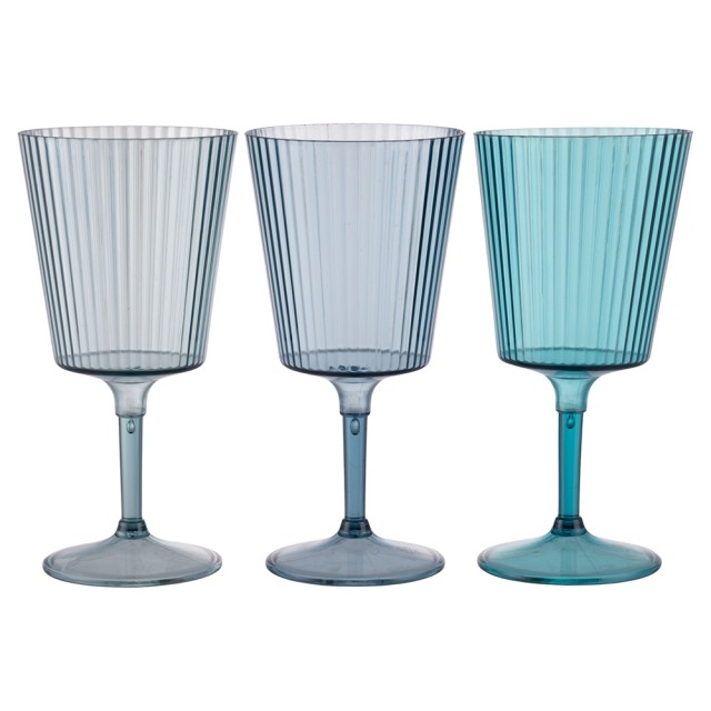 Villa DEste  Σετ 12 τμχ Πλαστικό ποτήρι 400 ml μπλε PS Shades of Ocean Μοναδικό 5925007