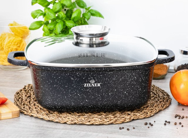 Τετράγωνη Γάστρα με Μαρμάρινη Αντικολλητική Επίστρωση 28cm ZILNER ZL-9012