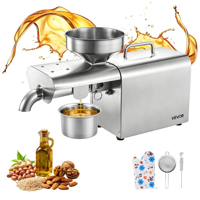 VEVOR Ηλεκτρική Μηχανή Ελαιοσυμπίεσης 750W, 3,75 kg/h, 50°C-300°C, για Φιστίκια, Σουσάμι, Σόγια, Αμύγδαλα DDZYJ1250W46NNPTL001V2