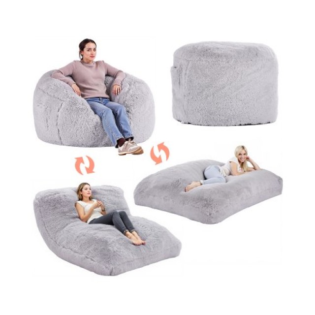 VEVOR Πολυμορφική Καρέκλα-Κρεβάτι Bean Bag Γκρι-Πλήρες KZHCRDDYFULLOX8QHV0