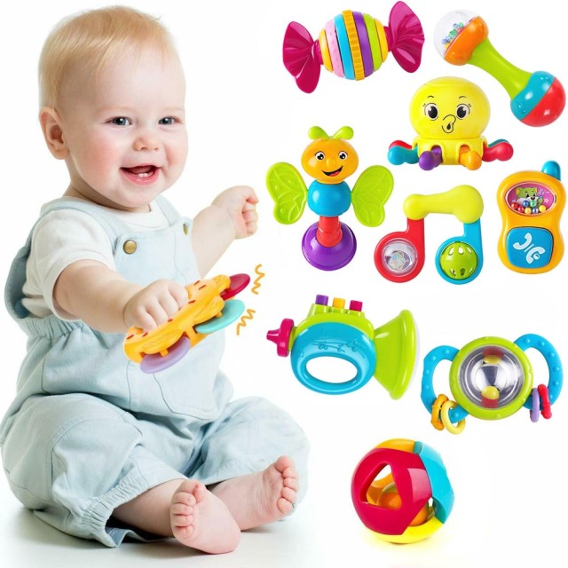 BAKAJI Σετ 10 Παιδικά Παιχνίδια για Μωρά Νεογνά Προσχολικής Ηλικίας Κουδουνίστρες - Μασητικά Δοντιών 02814963