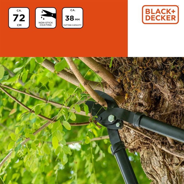 BLACK & DECKER Ψαλίδι Κλάδου BLACK+DECKER, Ικανότητα Κοπής 38mm, Μήκος 72cm 02842153