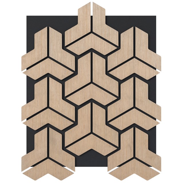 Costway Σετ 4 Ηχοαπορροφητικών Ακουστικών Πάνελ Τοίχου με 27 Ακανόνιστες Ξύλινες Λωρίδες 1,8 x 65 x 83 cm HZ10408NA