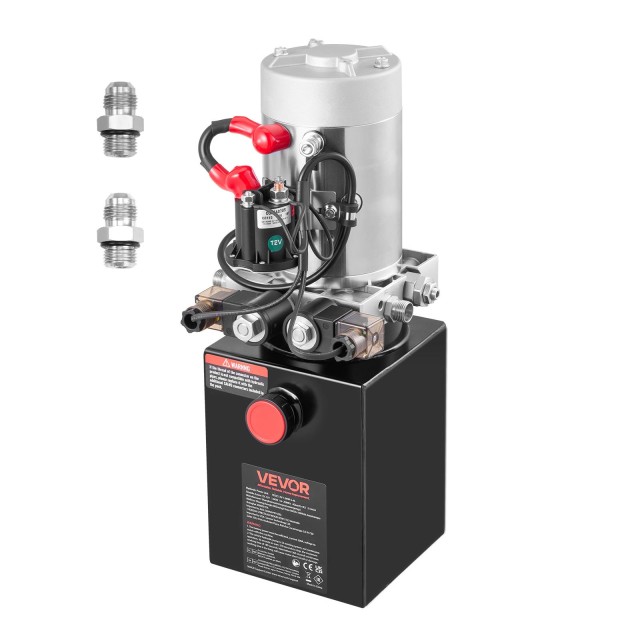 VEVOR Υδραυλική Μονάδα Διπλής Ενέργειας 4L, Αντλία Τρέιλερ Ανατροπής, 22 MPa, 12V, Μαύρη 12VSZYFXJSYXEEI28001V9