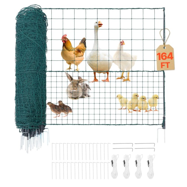 VEVOR Προσωρινός Φράκτης με Κολώνες, Πλαστικό Πλέγμα 1,05 x 50μ για Σκύλους, Κοτόπουλα, Φυτά, Εξωτερικούς Χώρους BXSWL50M105MN2B6Q001V0