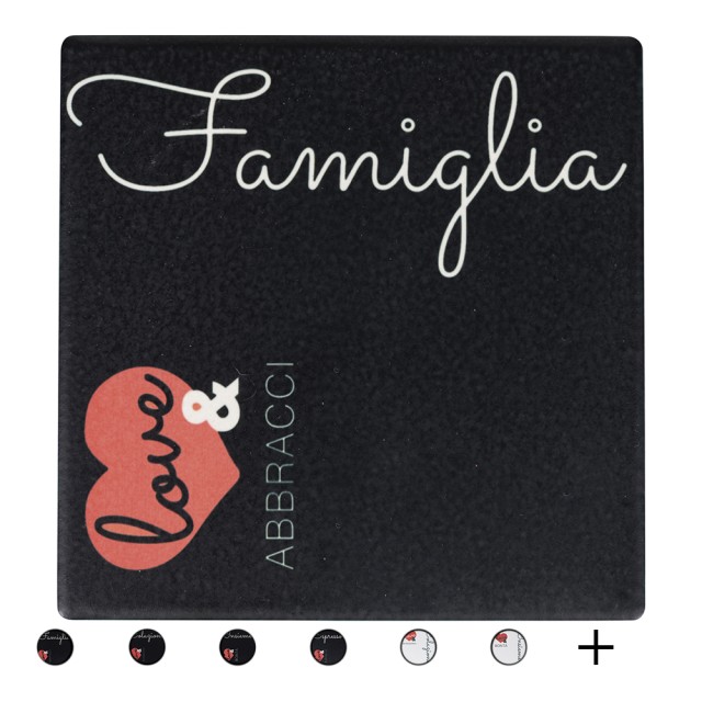 Galileo Σετ 8 τμχ Μεγάλο διακοσμητικό πλακάκι 20x20 εκ από κεραμικό με φόντο από φελλό Love and Sibilla 5919324