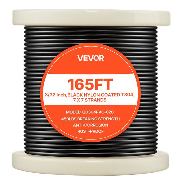 VEVOR Σετ Σύρμα 2.38 mm, 50.3 m, Ανοξείδωτο Ατσάλι 304, Αντοχή 2 kN, 7x7 Πλέξη GSSPS164FT778GTWZ002V0