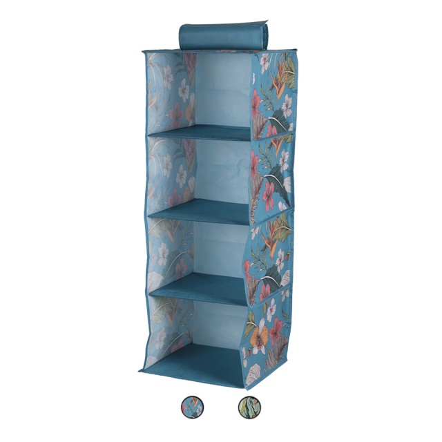 Galileo Θήκη για ρούχα με 4 τμήματα σε υλικό TNT, διακόσμηση με λουλούδια, κλείσιμο με σκρατς, 30x30xh84 cm Botanico Sordine 5919145 Τυχαία Επιλογή Χρωμάτων