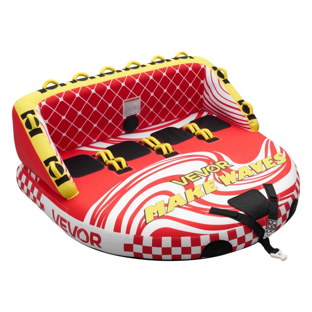 VEVOR Φουσκωτή Τσουλήθρα Θαλάσσης 4 Ατόμων για Ρυμούλκηση από Σκάφος, Έως 308 kg, με Πλήρες Νάιλον Κάλυμμα, Διπλά Σημεία Ρυμούλκησης, Βαλβίδα Ασφαλείας και Επενδεδυμένες Λαβές CQTL3SFDX4RHR6NH2001V0