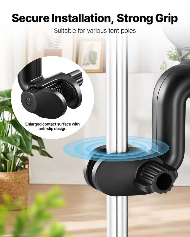 VEVOR Ανεμιστήρας Φυτών Επαναφορτιζόμενος με USB, 9 Ταχύτητες, Περιστροφή & Έξυπνο Έλεγχο, Μαύρος JGSFSZWK6INCUNSL5001V9
