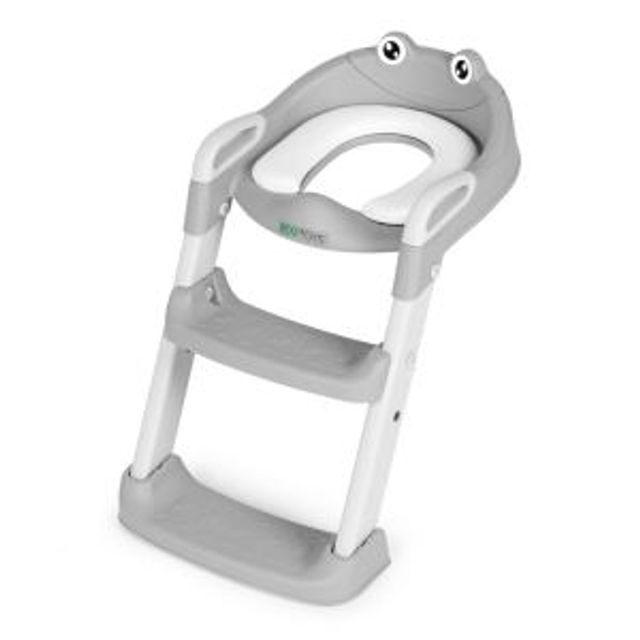 ECOTOYS Μειωτήρας τουαλέτας με Σκάλες και Σκαλοπάτι Γκρι PP8001-Grey