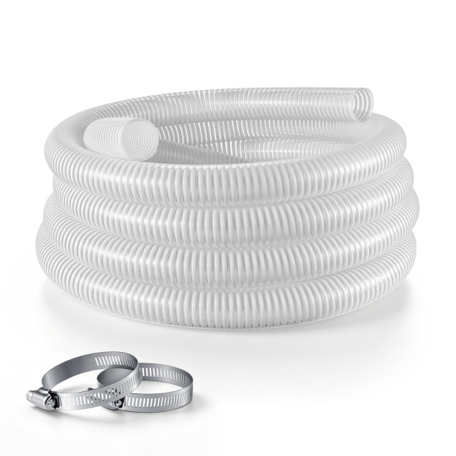 VEVOR Σωλήνας αναρρόφησης PVC 2 x 7,6 μ. με σφιγκτήρες, λευκός XSYG20INCH25Q9Q8S001V0