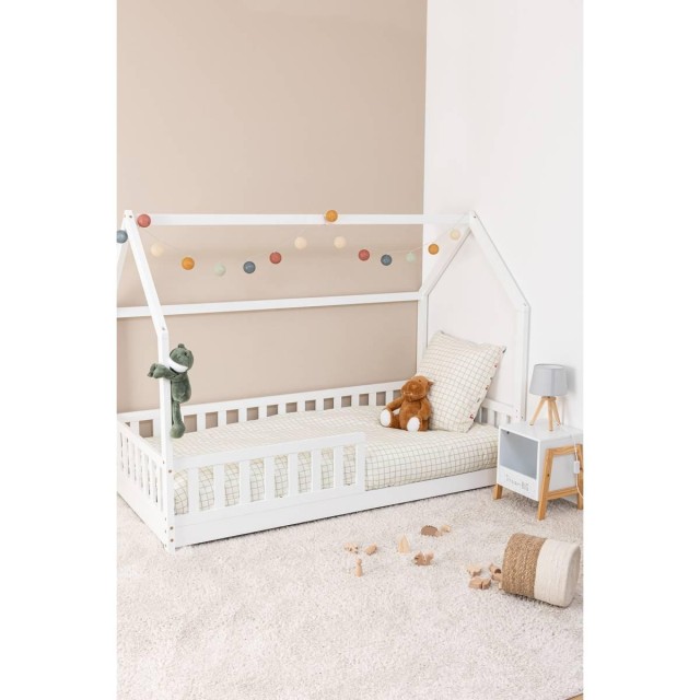 Atmosphera Παιδικό Κρεβάτι Montessori με Διαστάσεις 190x90 και Σχήμα Σπιτάκι σε Λευκό Χρώμα 197924