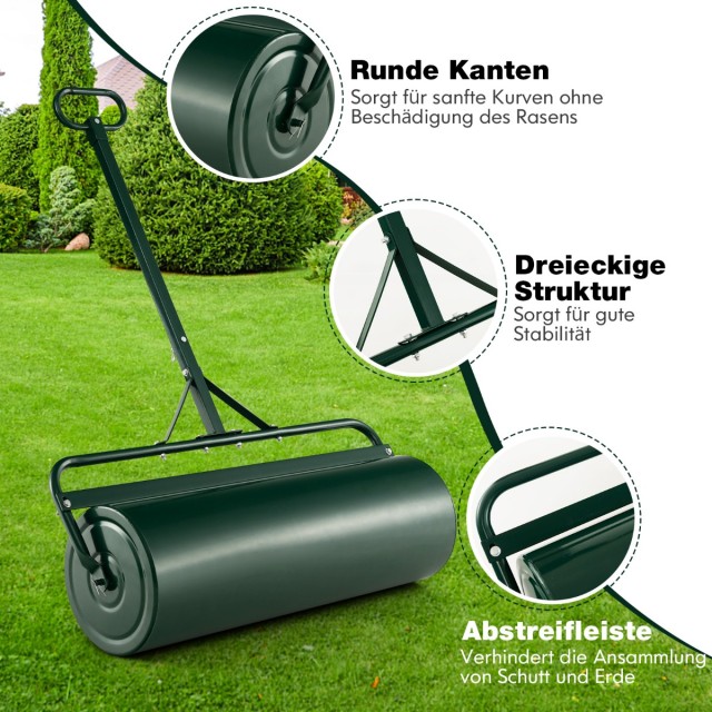 Costway  Πολυλειτουργικός Κύλινδρος Γκαζόν 2-σε-1 με Αποσπώμενη Λαβή και Μεγάλη Χωρητικότητα 63L GT4008GN