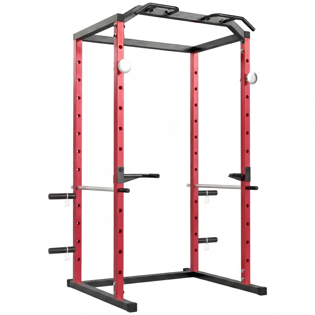 SPORTNOW Κλουβί Δύναμης, Ρυθμιζόμενο Rack με Αντοχή έως 460 κιλά A91-466V01RD