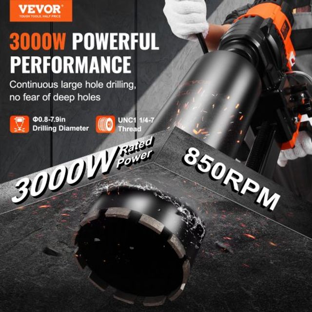 VEVOR Μηχάνημα Πυρηνοληψίας 3000W με Βάση (0.8-7.9in) LSJGSZKJ200MQ2IEKV2
