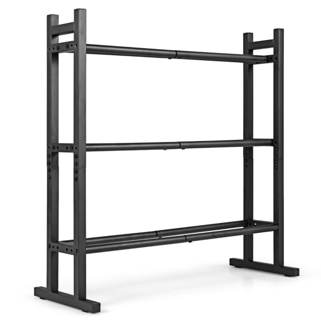 Costway Τριώροφο Ράφι Αλτήρων 240 kg, Μαύρο 80 x 30,5 x 80 cm FH10218TD-DK