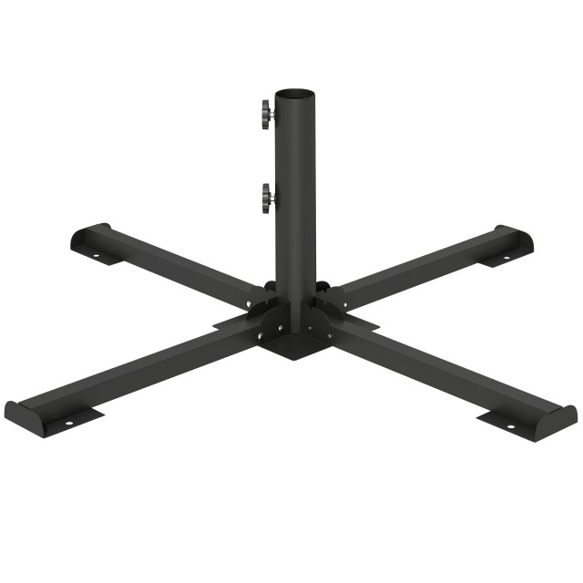 Outsunny Πτυσσόμενη σταυρωτή βάση για ομπρέλες 38-48 mm, στήριγμα βεράντας, σκούρο γκρι 84K-142V00CG