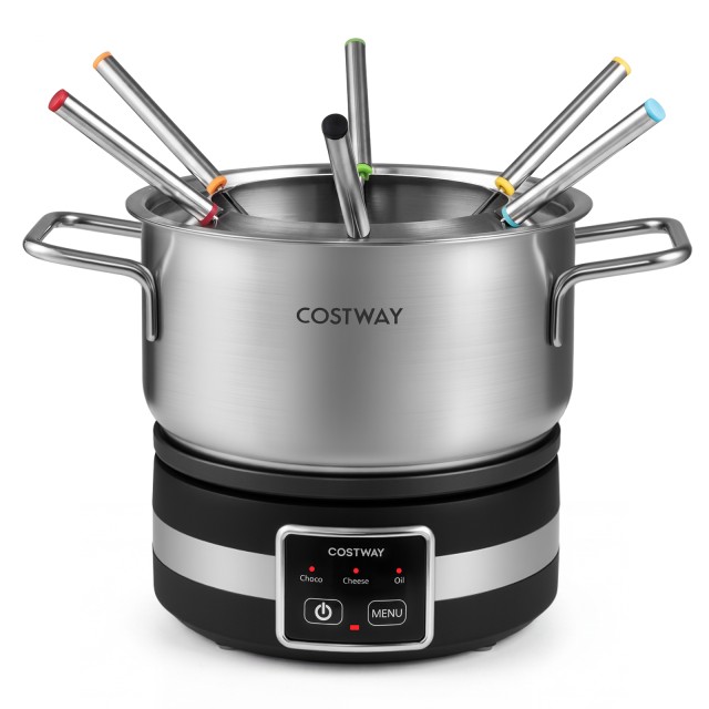 Costway Ηλεκτρικό Σετ Φοντί 1200W με Ρυθμιστή Θερμοκρασίας και Αποσπώμενη Ανοξείδωτη Κατσαρόλα ES10641DE