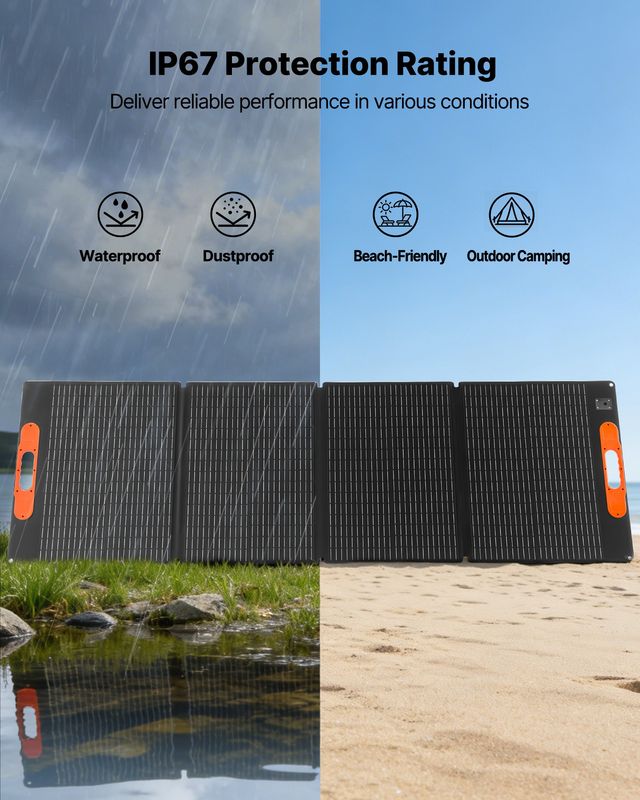 VEVOR Φορητός Σταθμός Ενέργειας 2400W με 2 Πτυσσόμενα Ηλιακά Πάνελ 200W και Μπαταρία LiFePO4 2160Wh KZSCNDYTJZDTMIYY2001V2