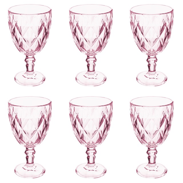 Galileo Σετ 6 ποτήρια 340 ml από γυαλί με σκαλισμένη επιφάνεια σε μοβ απόχρωση Elizabeth Sibilla 5918862