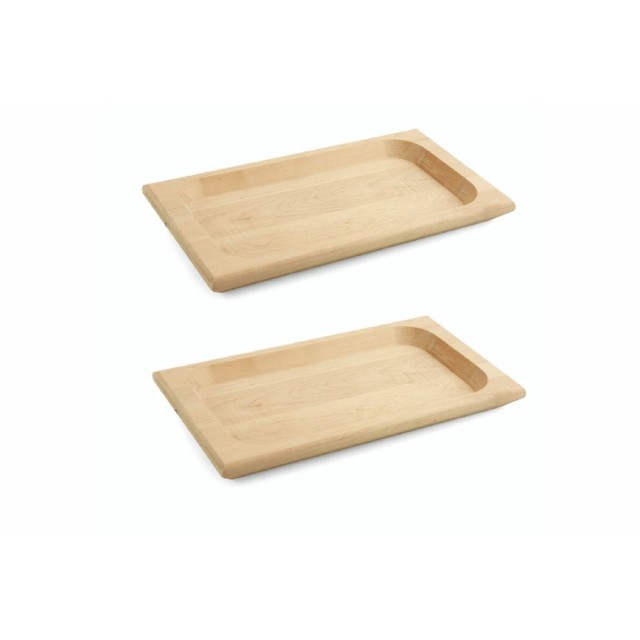 Galileo Σετ από 2 ξύλινες επιφάνειες κοπής από σημύδα 30x17 cm SChef 2176226