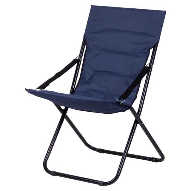 Galileo Πολυθρόνα-ξαπλώστρα με επένδυση και μπράτσα, πτυσσόμενη μεταλλική κατασκευή, μπλε Panama Est 2192967