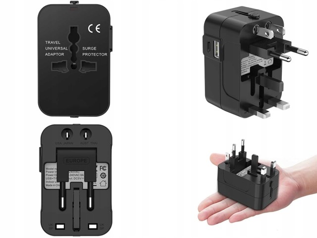 Verk Group Παγκόσμιος Αντάπτορας με Δύο Θύρες USB για UK, USA, EU, AUS 5907451352120