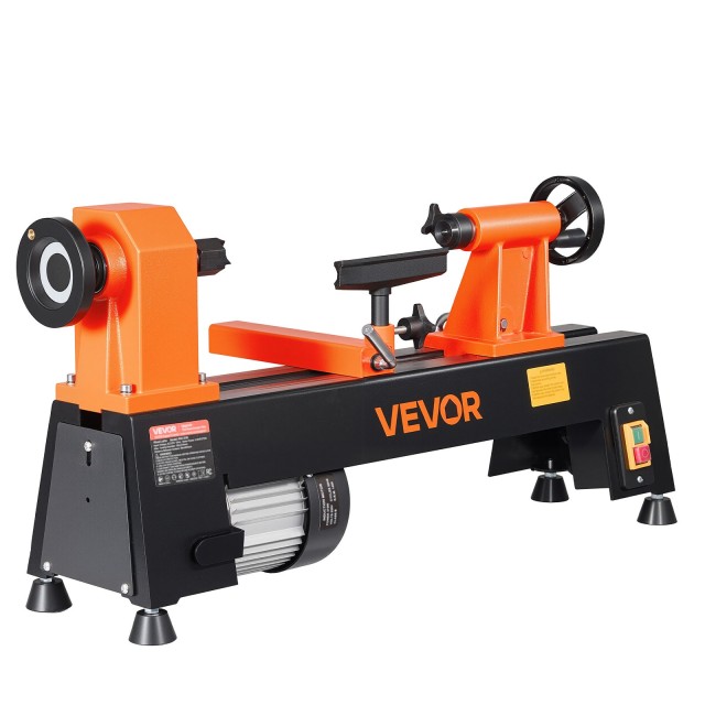 VEVOR Ξύλινος τόρνος πάγκου 1/2 HP 254 x 465 mm, 5 ταχύτητες 650/1100/1600/2200/3200 RPM TSMGCC25K05H128L7001V2