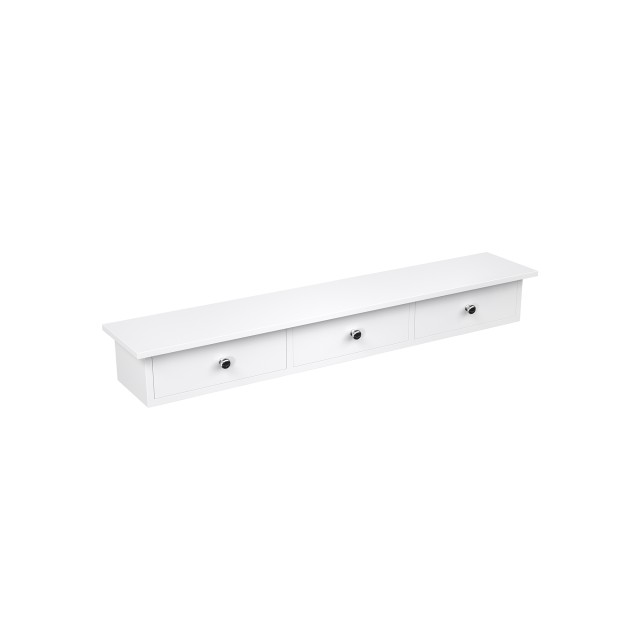 SONGMICS Επιτοίχιο Ράφι με 3 Συρτάρια 80 x 15 x 10 cm – Λευκό,XYZ123 