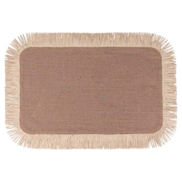 Villa dEste Home Ορθογώνιο Σουπλά 45x30 εκ. από Λινάτσα με Χάρτινες Φούντες 5921032