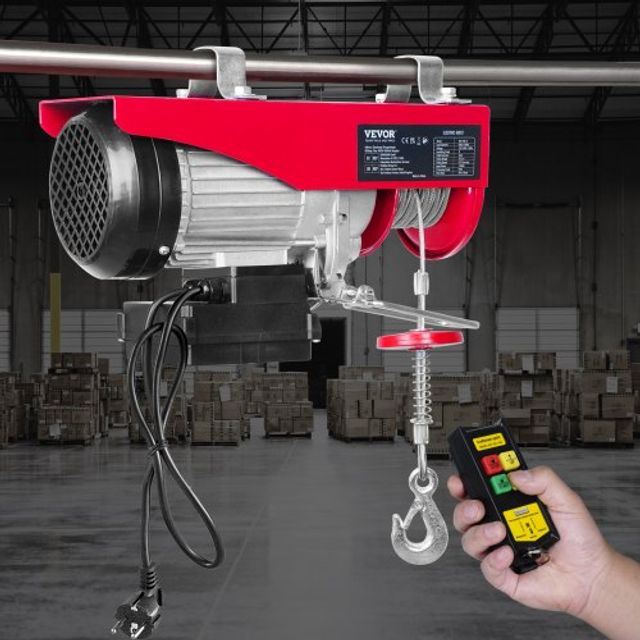 Ηλεκτρικός Γερανός VEVOR, 800kg, 1450W, 220V, Ασύρματο Τηλεχειριστήριο, 12m Ύψος Ανύψωσης, Χαλκός Κινητήρας  DD1760LBS21FTGUZHV2