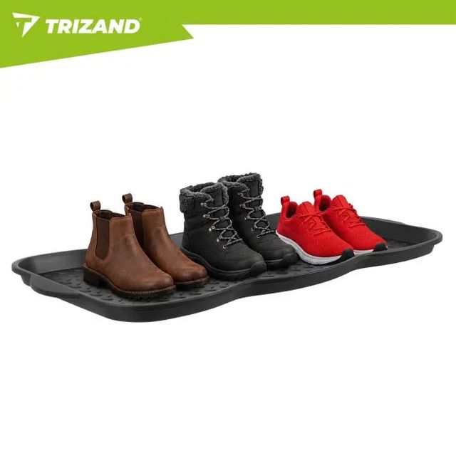 Trizand Σχάρα Στεγνώματος Παπουτσιών XXL 76x38cm με Υψηλό Περιθώριο & Αντιολισθητική Επιφάνεια, Μαύρη 28258