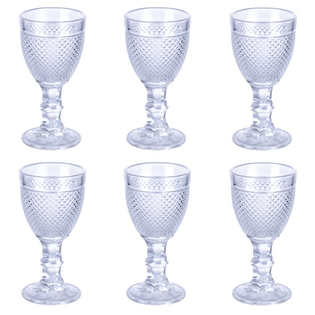 Villa DEste  Σετ 6 Liquorini 50 ml σε διαφανές γυαλί Diamond 5922627