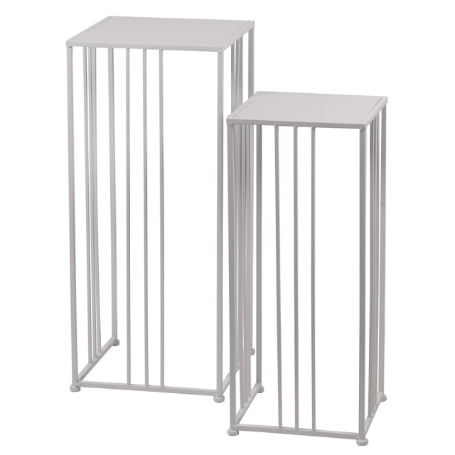 Galileo Σετ 2 τετράγωνα τραπέζια σε λευκό σίδερο Est 5919524