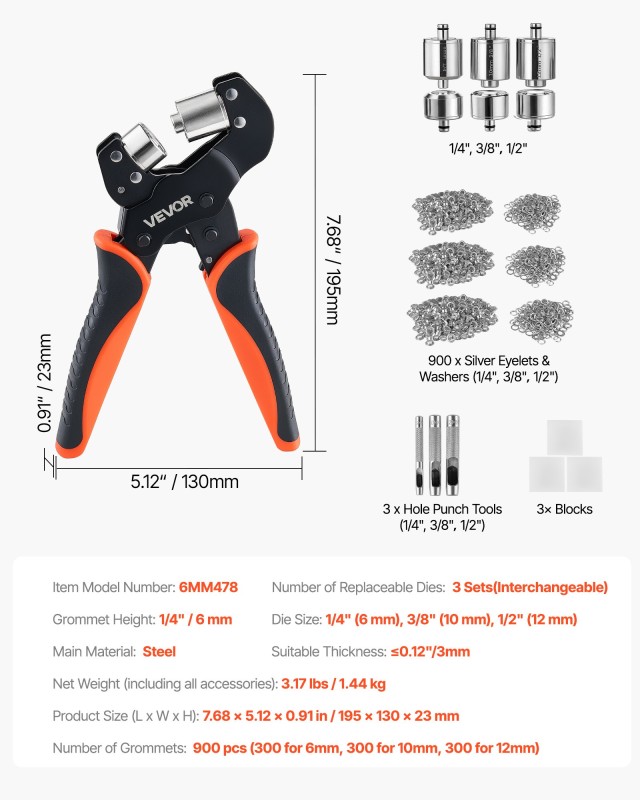 VEVOR Σετ Τρουκς 900 τεμ. 6/10/12 mm KYQSHYMJTCXKI3GK3001V0