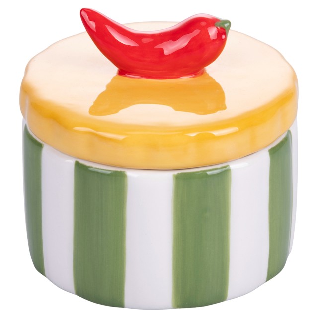 Villa dEste Home Κεραμικό Βάζο 160 ml με Καπάκι Σχεδιασμένο σαν Πιπεριά Fruit Life 5921867