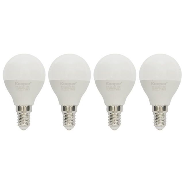 Kooper Σετ 4 Λαμπτήρες LED Bulbo 6W Ζεστό Φως Kooper 5914564