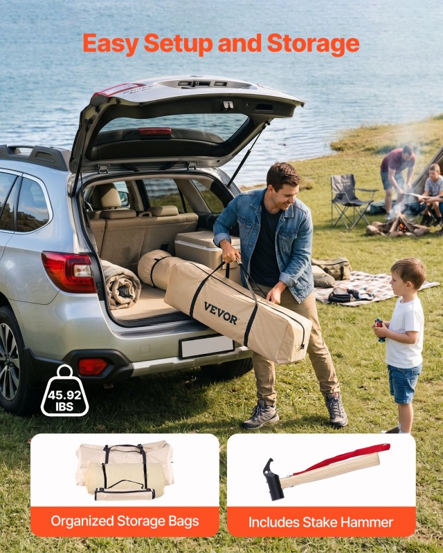 VEVOR Σκηνή Yurt Oxford 4 m για 4 Άτομα, 4 Εποχών, με Υποδοχή Σόμπας και Αποσπώμενο Δάπεδο KJZPQMS82FT4OPPC4001V0