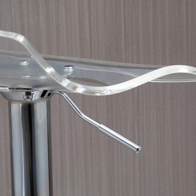 HOMCOM Σετ 2 Σκαμπό Μπαρ με Ρυθμιζόμενο Ύψος, Περιστρεφόμενο Κάθισμα και Υποπόδιο, Μέταλλο και Ακρυλικό, Διαφανές 835-622