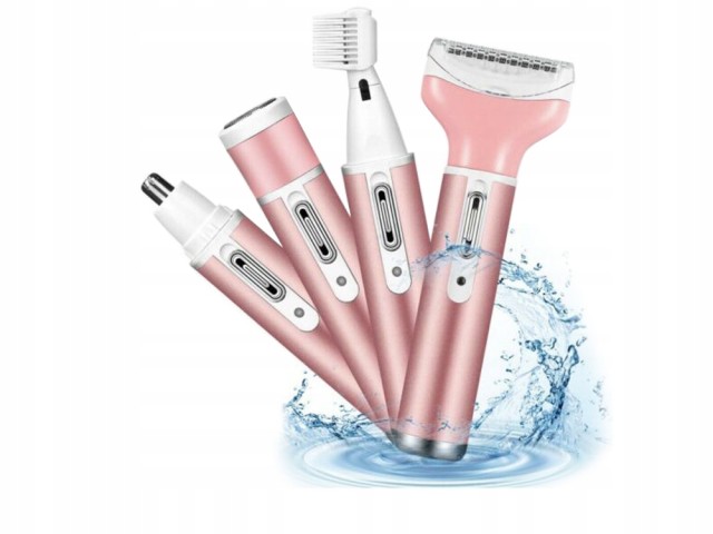 Verk Group Γυναικεία Αποτριχωτική Ξυριστική Μηχανή Σώματος με 4 Εναλλασσόμενες Κεφαλές και USB 5907451369241