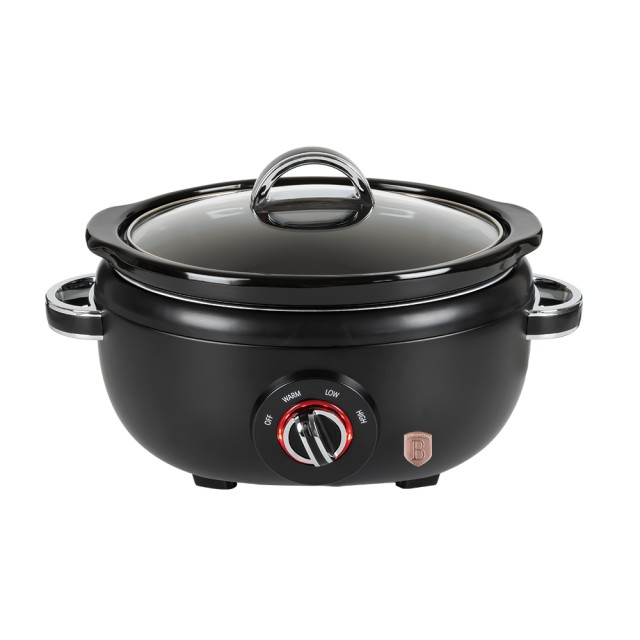 Berlinger Haus Ψηφιακή Κατσαρόλα Slow Cooker 3.5 Lt 200W με Γυάλινο Καπάκι, Black Rose Collection BH-9669