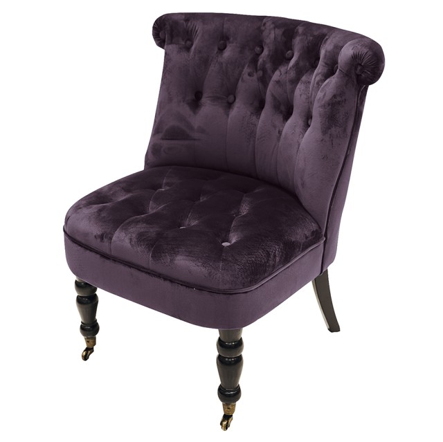 Galileo  Σετ 2 τμχ Πολυθρόνα σαλονιού σε απόχρωση δαμάσκηνου με ύφασμα βελούδινης υφής, ξύλινα πόδια και δύο ρόδες, vintage σχεδιασμός Sibilla 2191342