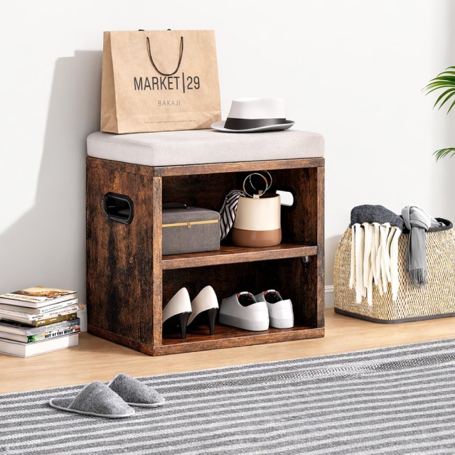 BAKAJI Βιομηχανικός Πάγκος Εισόδου για Παπούτσια με Μαλακό Μαξιλάρι και Ράφι 44x30x40 02001939