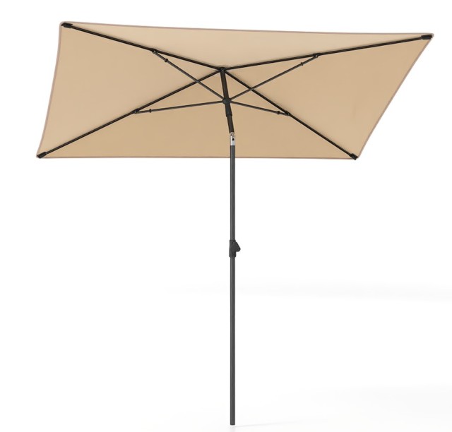 Costway Ορθογώνια Ομπρέλα Μπαλκονιού 210x140 cm με Κλίση 30° - Μπεζ NP12366BE